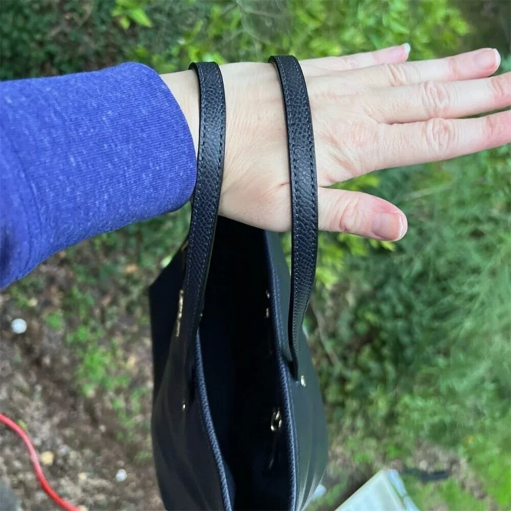 COACH Women's Mini City Tote Blue Crossgrain Leather w Gold Hardware AUTHENTIC - Picture 6 of 8